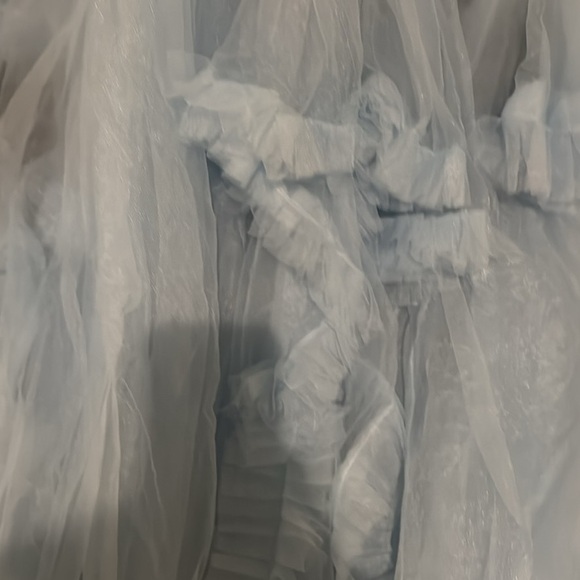 Corset Light Blue Maternity Robe plus size - Picture 2 of 3